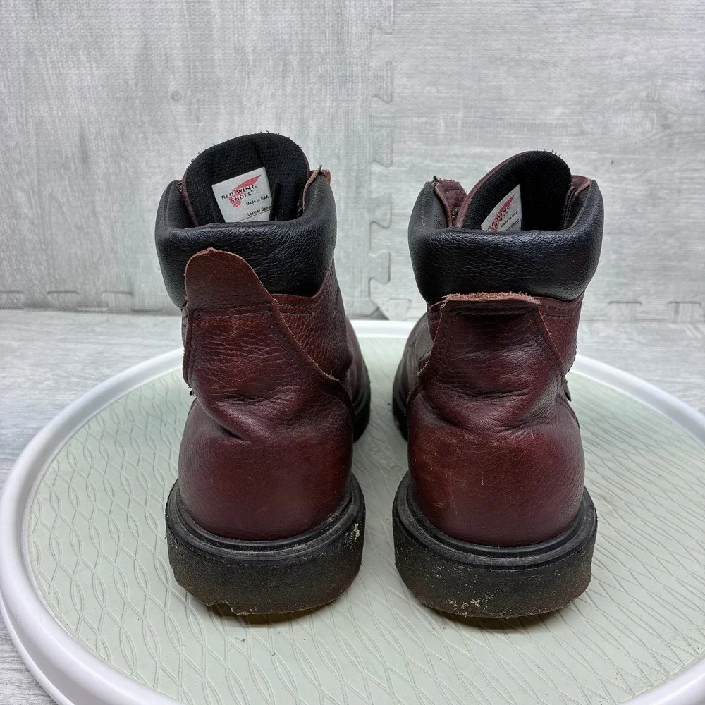 Red Wing 606 Work Boots Mens 8.5EE Brown Leather Work Safety Toe Made in USA